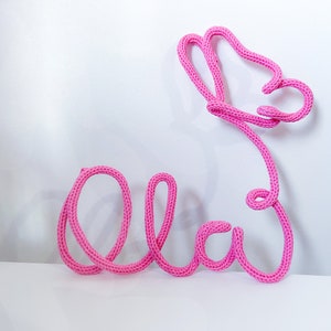 Personalised Custom Knitted Wire Name With Butterfly