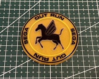 Sega Outrun Arcade Reproduction Steering Wheel Emblem.