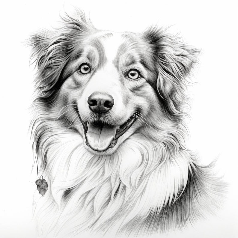 Australian Shepherd Coloring Book Pages - Etsy