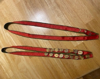Parent Award Lanyard / Ribbon (red & green) for displaying of rank and pins