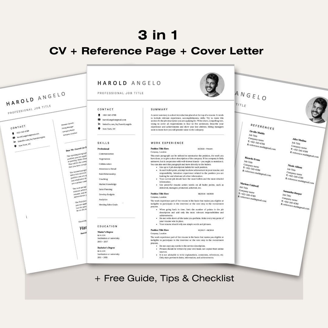 Professional Modern Minimal CV Template Resume Template CV Template