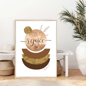 Rejoice Always, Bible Verse Wall Art, 1 Thessalonians 5 16, Scripture Wall Decor, Large Scripture Wall Art, Printables, Bohemian Wall Art