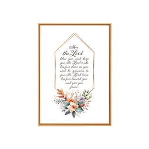 May The Lord Bless You And Keep You Wall Art, Numbers 6 24-26, Printable Bible Verse Wall Art, Scripture Wall Decor, Bible Verse Wall Art