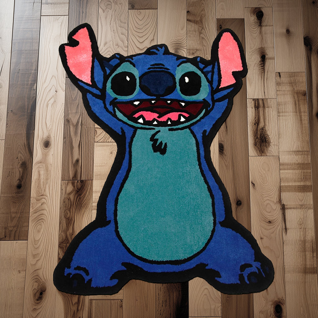 Lilo Stitch Carpet Cartoon Flannel Square Floor Mat Door Mat Rugs Disney  Cartoon Home Decor Non