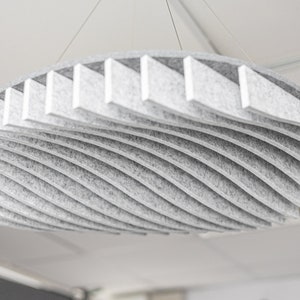 Stylish Acoustic Panel Ceiling Design featuring 3D Acoustic PET Felt Clouds