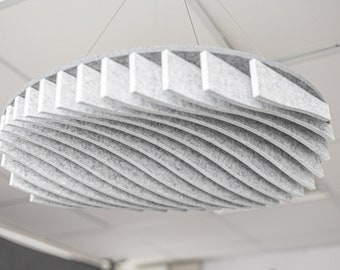 Stylish Acoustic Panel Ceiling Design featuring 3D Acoustic PET Felt Clouds