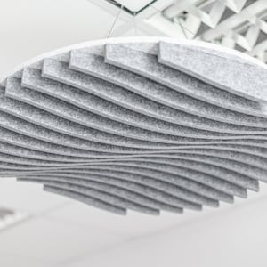 Handmade Acoustic Cloud Panel: Gray 3D Felt Sound Absorber