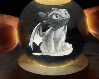 Ohnezahn Nachtlicht, HTTYD Schlafzimmer Dekor, Resin Art Lamp