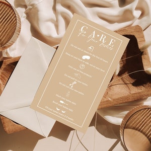 Boho Editable Lash Extension Aftercare Card Template | Boho Canva Template | Eyelash Care Card | Lash Instruction Business Card | Printable
