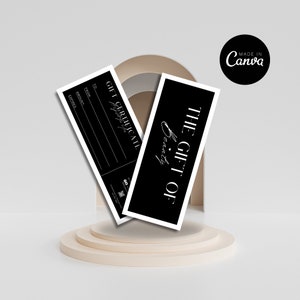Cartão-presente personalizado editável, modelo de vale-presente, modelo de vale-presente para clínica de spa, para esteticista, artista de cílios, cabeleireiro