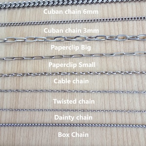 Silver Chain Stainless steel chain, cable chain, rope chain, box chain, curb chain, necklace chain for men, necklace for women, gift for her