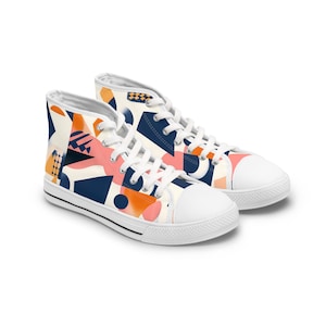 Women&#39;s High Top Sneakers &quot;Music of figures&quot;