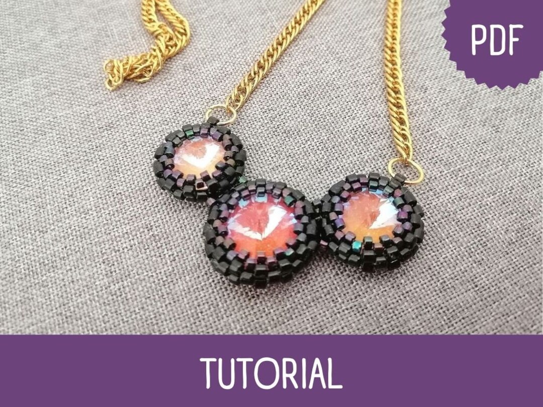 Printable Rivoli Pattern Necklace| Necklace Tutorial | Necklace With Rivoli | Tutorial | Pattern ...