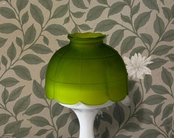 Westmoreland Green Satin Glass Fairy Lamp White Milk Glass Pedestal Lamp