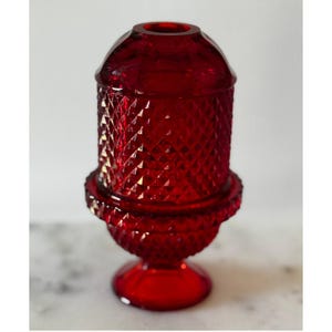 Lámpara de hadas Viking Glass Ruby Red Diamond Point