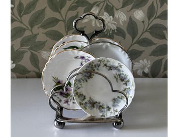 English Silver Plate Toast Rack EPNS A1 Cross Arrows Letter Napkin Holder