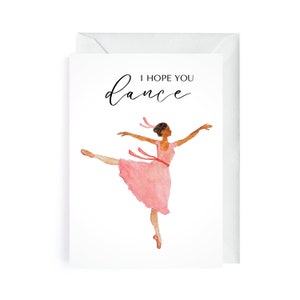 I Hope You Dance Pink Ballerina Encouragement Card, Birthday Card, Pack of 3