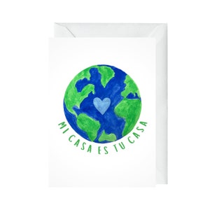 Me Casa Es Tu Casa Greeting Card, Earth Day Card, Climate Action Card, Pack of 3
