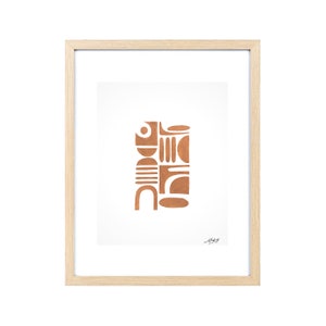 Abstract Modern Boho Art Print, Terracotta & Clay Tone
