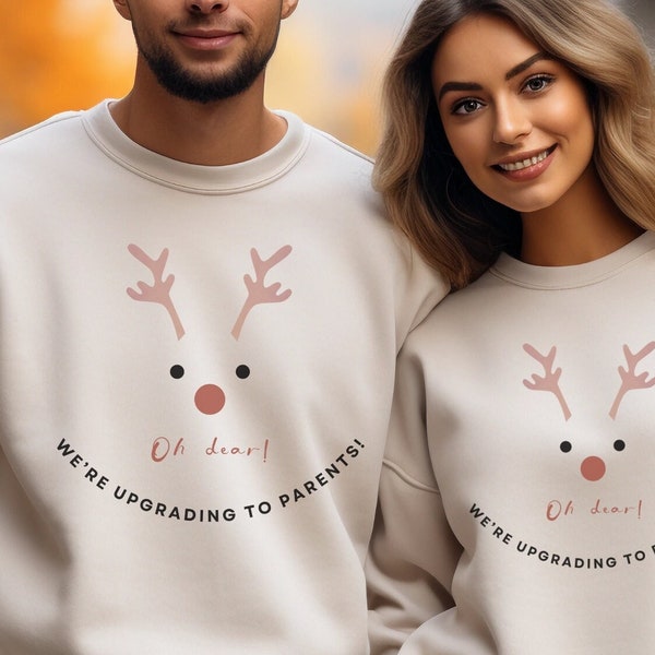 Pregnancy Sweatshirt Christmas Pregnancy Announcement Couples Shirt, New Parents Matching Ugly Christmas Sweater, Pregnancy Reveal Crewneck