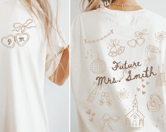 Custom Engagement Shirt Future Mrs Tshirt, Personalized Engagement Gift for Bride to Be, Comfort Colors Newly Engaged T Shirt, Fiancee Tee