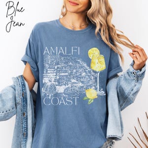 Comfort Colors Summer Tshirt Amalfi Coast Travel Shirt Gift for Her, Watercolor Lemon Limoncello Graphic Tee, Italy Vacation Beach Coverup Plus Sizes
