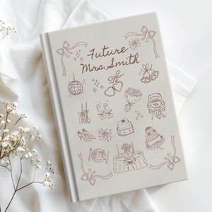 Personalized Wedding Planning Journal Matte Hardcover Engagement Gift for Her, Custom Name 2025 Bride to Be Bridal Shower Gift, Future Mrs