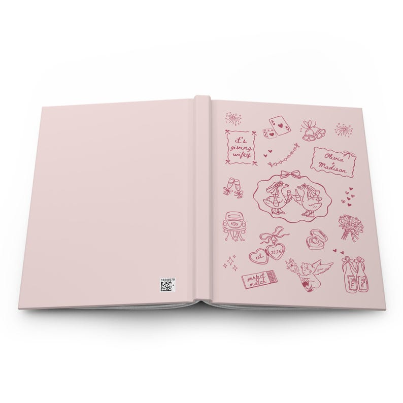 Personalized LGBTQ engagement gift wedding planning journal with a matte hardcover. Perfect for keeping track of all your wedding plans and ideas. Ideal gift for brides-to-be. Relevant for weddings, engagements, proposal parties and bridal showers gift for lesbian couples. Future Mrs. & Mrs. gift.