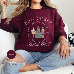 Nutcracker Christmas Sweatshirt Dance Gift for Her, Dance Lover Nutcracker Ballet Shirt, Dance Teacher Gift, Ballerina Sweater, Sugar Plum