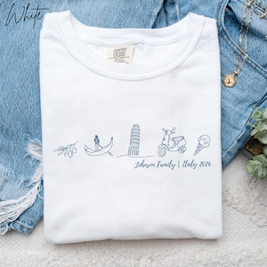 Custom Italy Family Trip Shirt, Comfort Colors Group Matching Italian Vacation Tshirt, Personalized Family Holiday Travel Tshirt