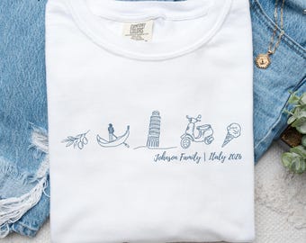 Custom Italy Family Trip Shirt, Comfort Colors Group Matching Italian Vacation Tshirt, Personalized Family Holiday Travel Tshirt
