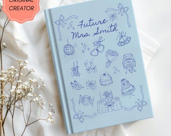 Journal de planification de mariage personnalisé mat à couverture rigide, cadeau de fiançailles pour elle, cadeau de shower de la future mariée nom personnalisé 2026, future Mme