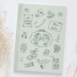 Personalized LGBTQ engagement gift wedding planning journal with a matte hardcover. Perfect for keeping track of all your wedding plans and ideas. Ideal gift for brides-to-be. Relevant for weddings, engagements, proposal parties and bridal showers gift for lesbian couples. Future Mrs. & Mrs. gift.