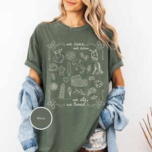 Italy Shirt, Italy Vacation Tshirt Gift for Her, Comfort Colors Love Italy Shirt, Sister Trip Italy, Girls Trip Italy, Coquette Italian Shirt, Italy Gift, Doodle Sketch Italy Travel Shirt, Ciao Shirt Plus Size
