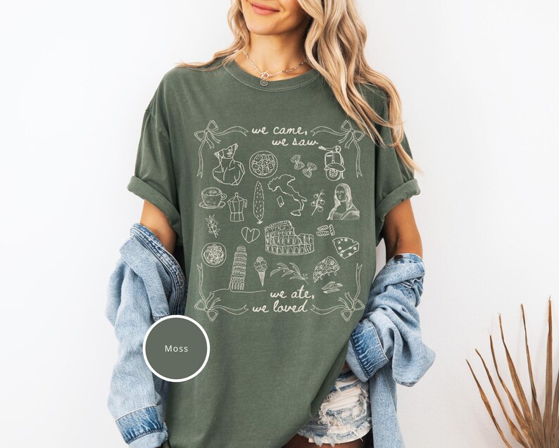Italy Shirt, Italy Vacation Tshirt Gift for Her, Comfort Colors Love Italy Shirt, Sister Trip Italy, Girls Trip Italy, Coquette Italian Shirt, Italy Gift, Doodle Sketch Italy Travel Shirt, Ciao Shirt Plus Size