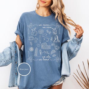 Italy Shirt, Italy Vacation Tshirt Gift for Her, Comfort Colors Love Italy Shirt, Sister Trip Italy, Girls Trip Italy, Coquette Italian Shirt, Italy Gift, Doodle Sketch Italy Travel Shirt, Ciao Shirt Plus Size