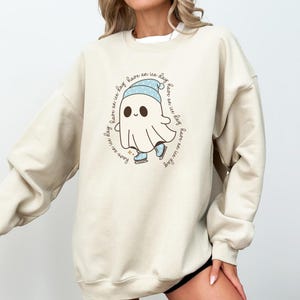 Have An Ice Day Funny Sweatshirt Figure Skater Gift, Cute Ghost Ice Skating Shirt, Skating Coach Gift, Figuring Skating Shirt, Youth Sweater