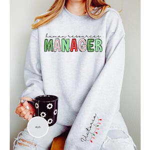 Personalized HR Manager Shirt Gift for Human Resources Manager,Custom Name Christmas Sweatshirt,HR Management,Human Resource Manager Sweater