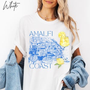 Comfort Colors Summer Tshirt Amalfi Coast Travel Shirt Gift for Her, Watercolor Lemon Limoncello Graphic Tee, Italy Vacation Beach Coverup Plus Sizes