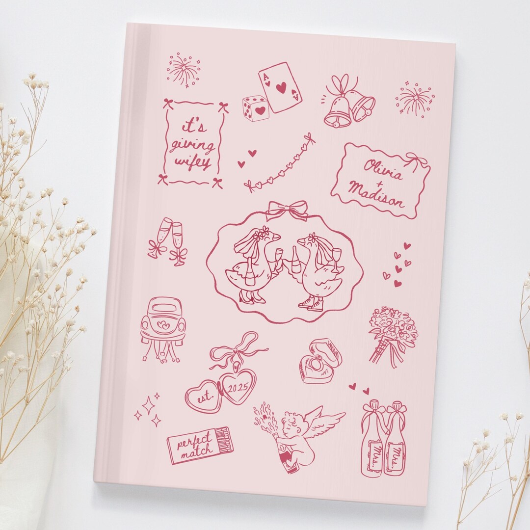 Notebook Engaged Personalized Engagement Journal LGBTQ Bride to Be Gift, Custom Wedding ...