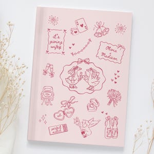 Personalized LGBTQ engagement gift wedding planning journal with a matte hardcover. Perfect for keeping track of all your wedding plans and ideas. Ideal gift for brides-to-be. Relevant for weddings, engagements, proposal parties and bridal showers gift for lesbian couples. Future Mrs. & Mrs. gift.
