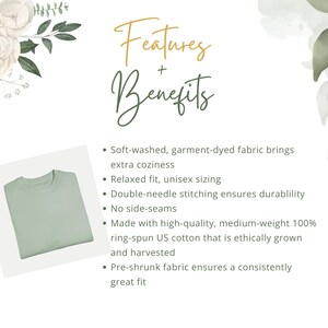 May include: A light green t-shirt with a relaxed fit. The t-shirt is made from soft-washed, garment-dyed fabric that is ethically grown and harvested. Features include double-needle stitching, no side seams, and a pre-shrunk fit.