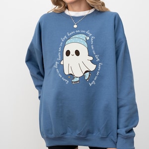Have An Ice Day Funny Sweatshirt Figure Skater Gift, Cute Ghost Ice Skating Shirt, Skating Coach Gift, Figuring Skating Shirt, Youth Sweater