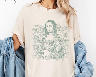 Comfort Colors Mona Lisa Shirt Gift for Art Lover,Art History Lover Gift,Trendy Artist Gift,Artistic Graphic Tee,Art Teacher Gift,Da Vinci