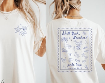 Custom Tropical Girls Trip 2025 Shirt,Personalized Group Matching Summer Travel Tshirt,Spring Break Beach Vacation,Bachelorette Destination