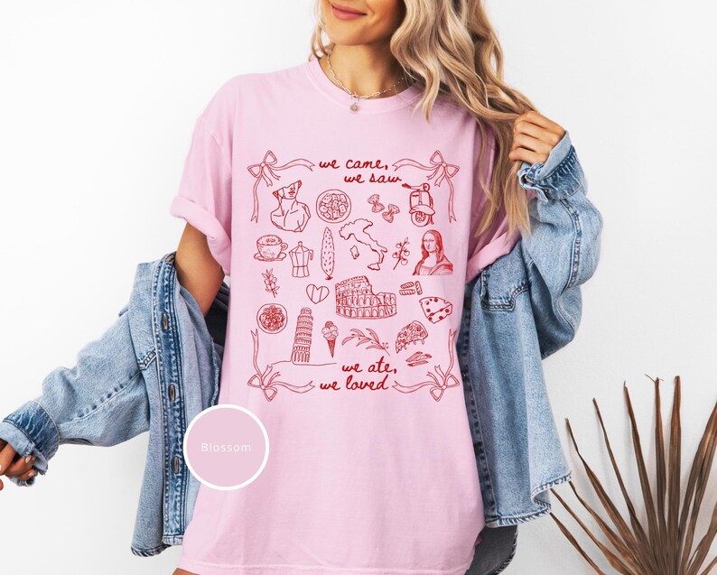 Italy Shirt, Italy Vacation Tshirt Gift for Her, Comfort Colors Love Italy Shirt, Sister Trip Italy, Girls Trip Italy, Coquette Italian Shirt, Italy Gift, Doodle Sketch Italy Travel Shirt, Ciao Shirt Plus Size