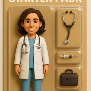 Custom Starter Pack Portrait – Personalisierte Cartoon Actionfigur | Digitales Geschenk, Blisterverpackung