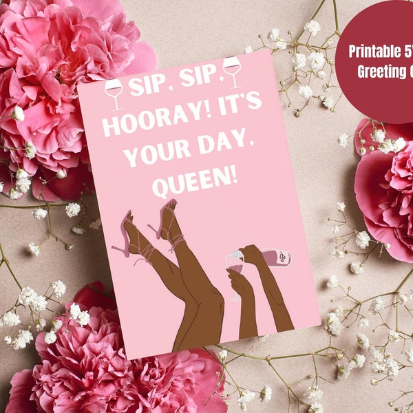 It's your day Queen | Black Greeting Cards | Afro-Centric Greetings | Empowering Birthday Cards for Black Queens | Melanin Magic Cards