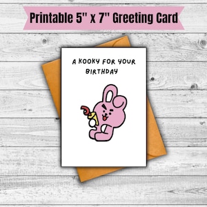 Tarjeta de cumpleaños de Jungkook / Jungkook BTS / Kooky / Tarjeta de cumpleaños de Bts / Regalo de fan de Jungkook / Tarjeta Kpop linda / Regalo de Jungkook ARMY / Jungkook Bias