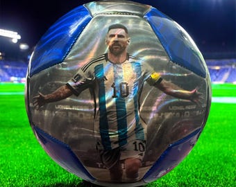 Messi Print Soccer Ball: Standard Size 5 PVC Leather Football